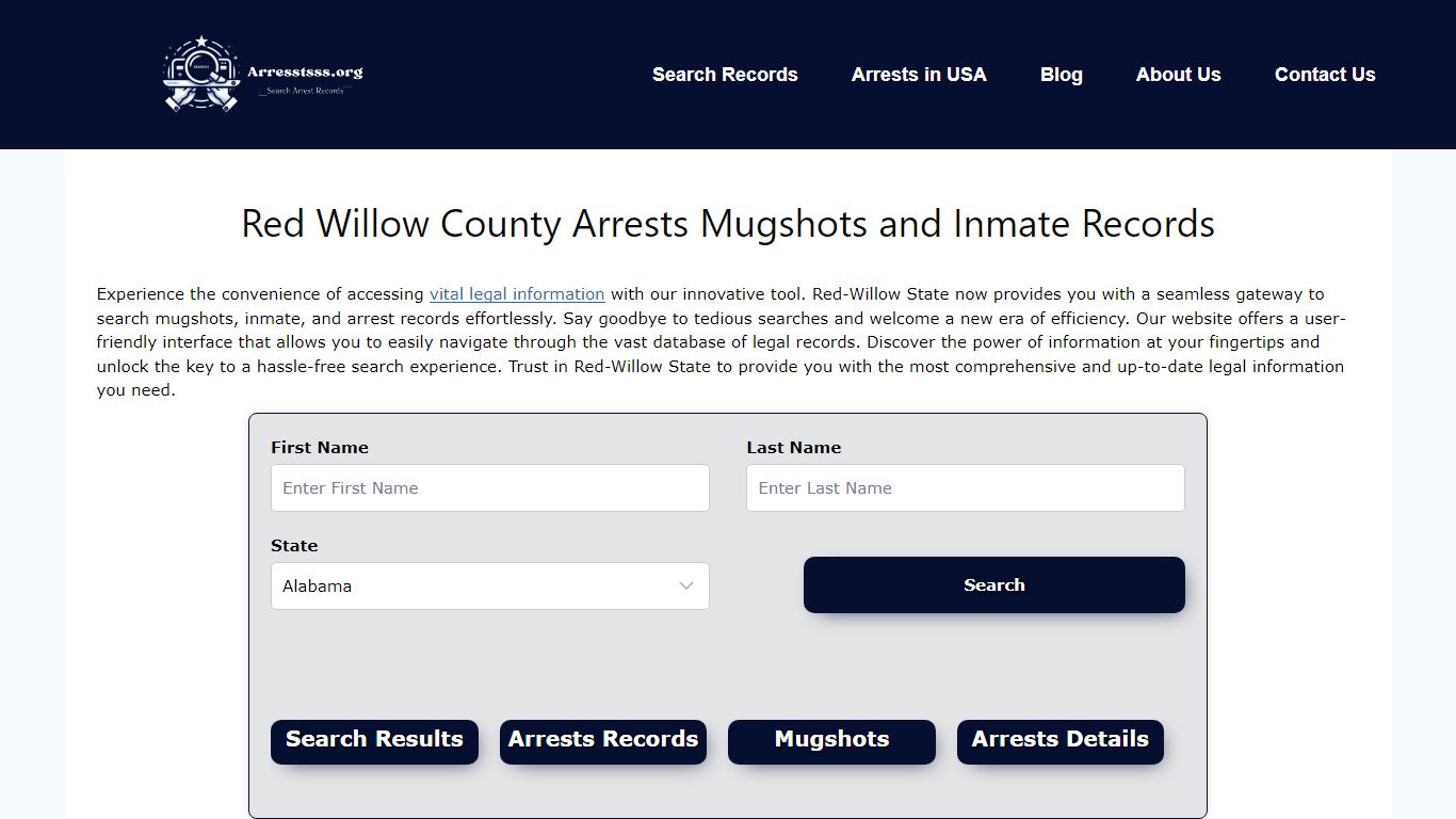 Red Willow County Arrests Mugshots and Inmate Records