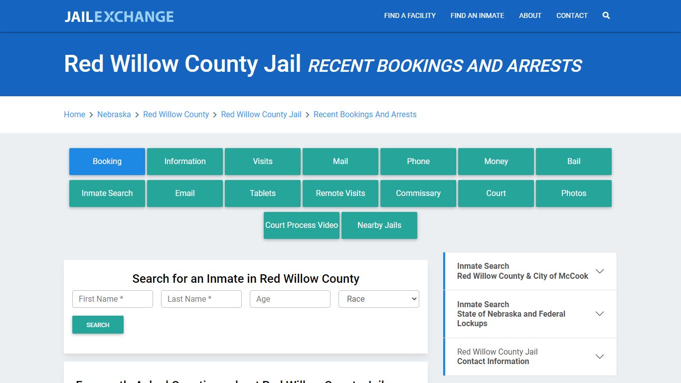 Red Willow County Jail Recent Bookings And Arrests