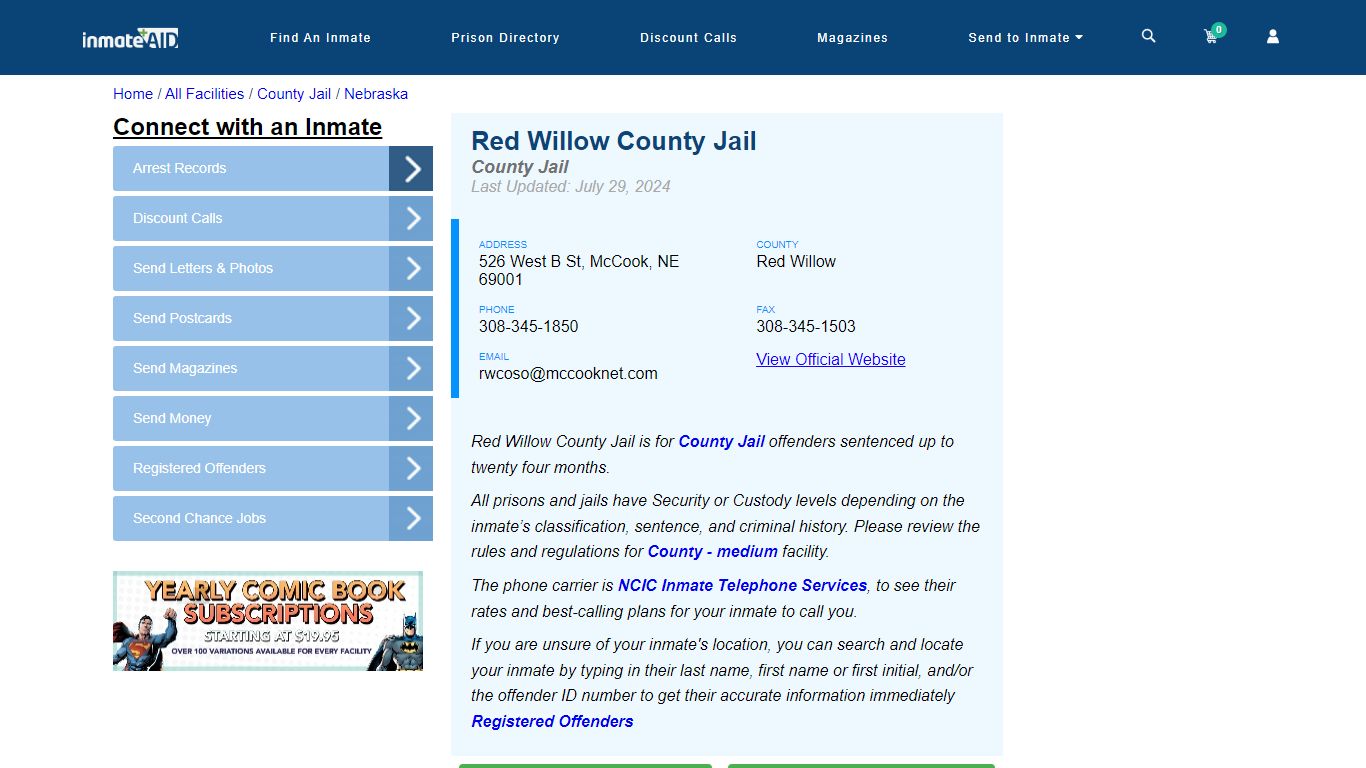 Red Willow County Jail - Inmate Locator